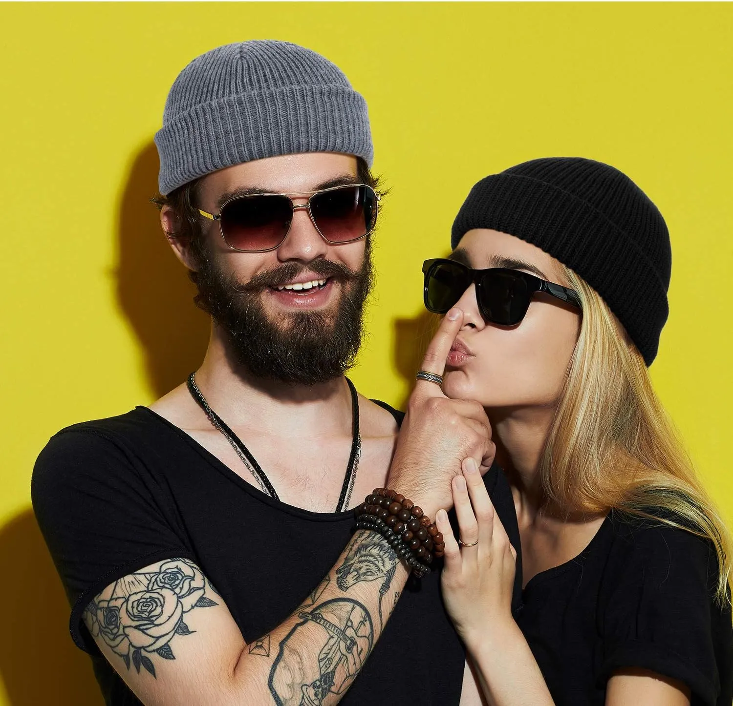 SATINIOR 6 Pieces Trawler Beanie Watch Hat Roll up Edge Skullcap Fisherman Beanie Unisex