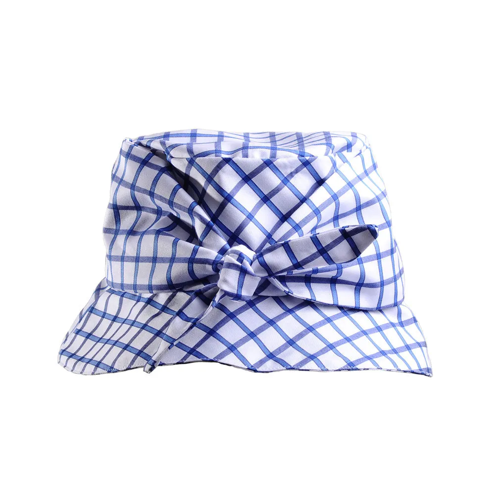 Shelley: Gingham Cotton Bucket Hat with Bow As Seen on Dylana Suarez