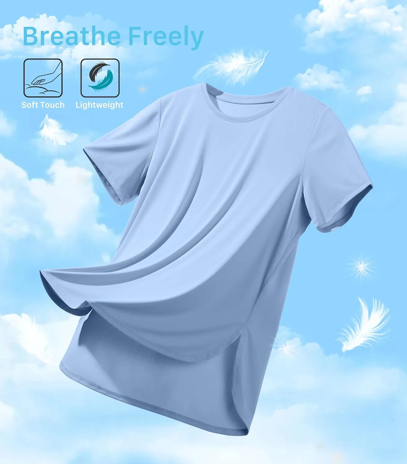 Soothfeel Women's Short Sleeve Workout Shirts UPF 50  Sun Protection Breathable Athletic Tee Tops Gym Running Yoga T-Shirts