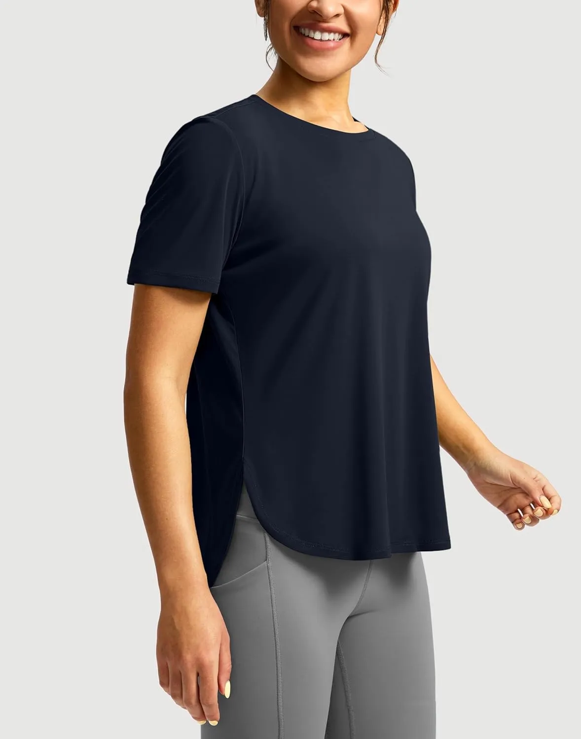 Soothfeel Women's Short Sleeve Workout Shirts UPF 50  Sun Protection Breathable Athletic Tee Tops Gym Running Yoga T-Shirts