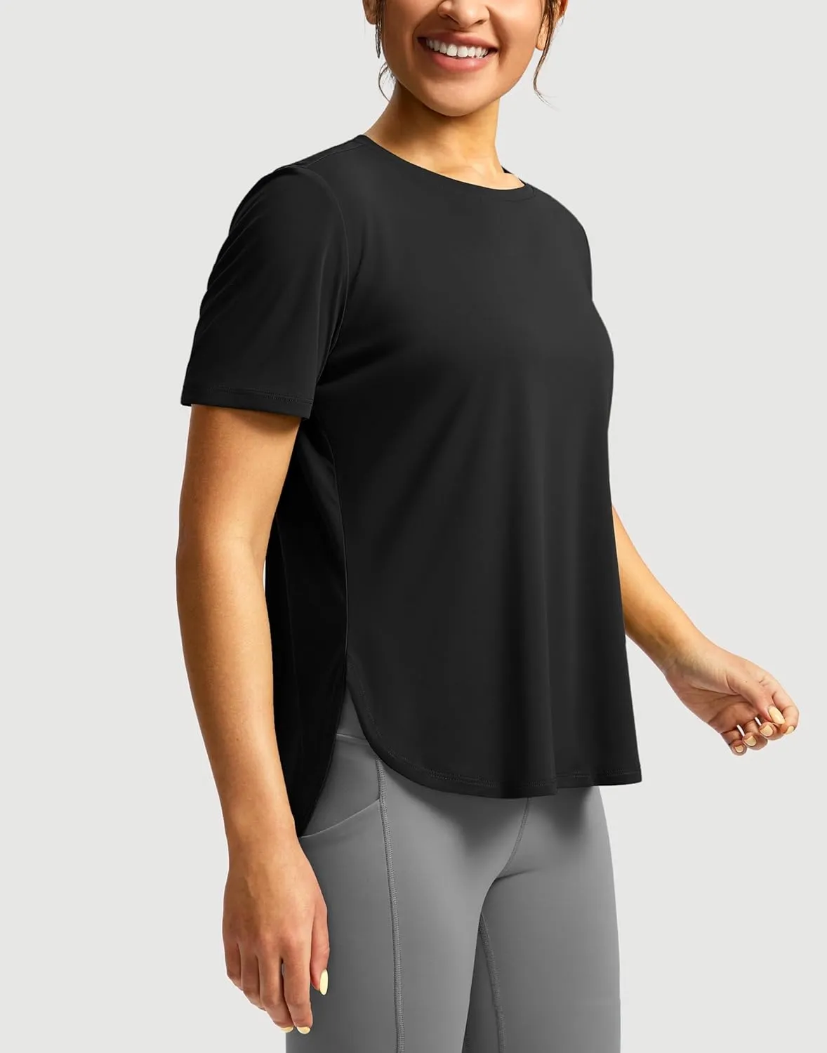 Soothfeel Women's Short Sleeve Workout Shirts UPF 50  Sun Protection Breathable Athletic Tee Tops Gym Running Yoga T-Shirts