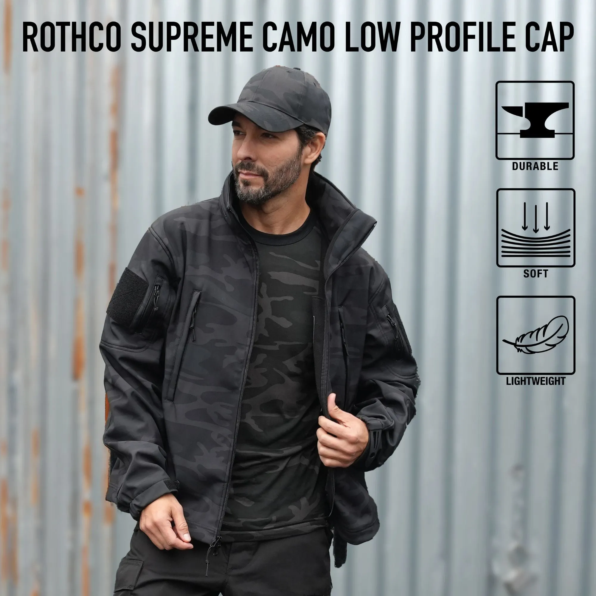 Subdued Urban Digital Camouflage - Military Low Profile Adjustable Baseball Cap