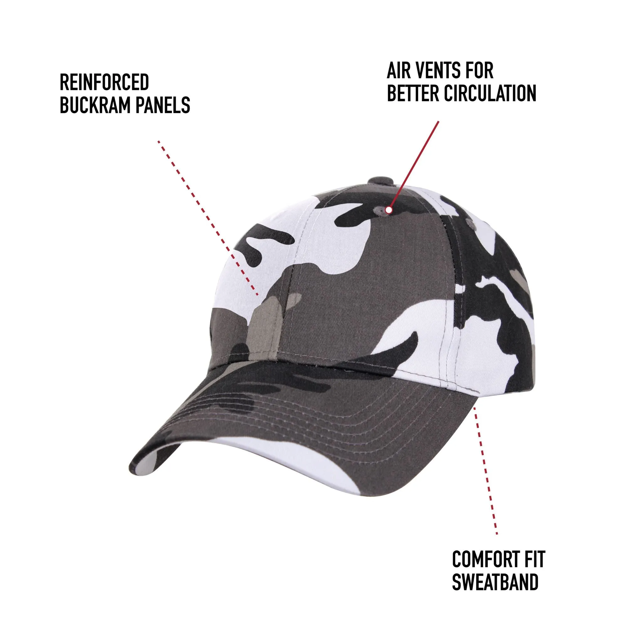 Subdued Urban Digital Camouflage - Military Low Profile Adjustable Baseball Cap