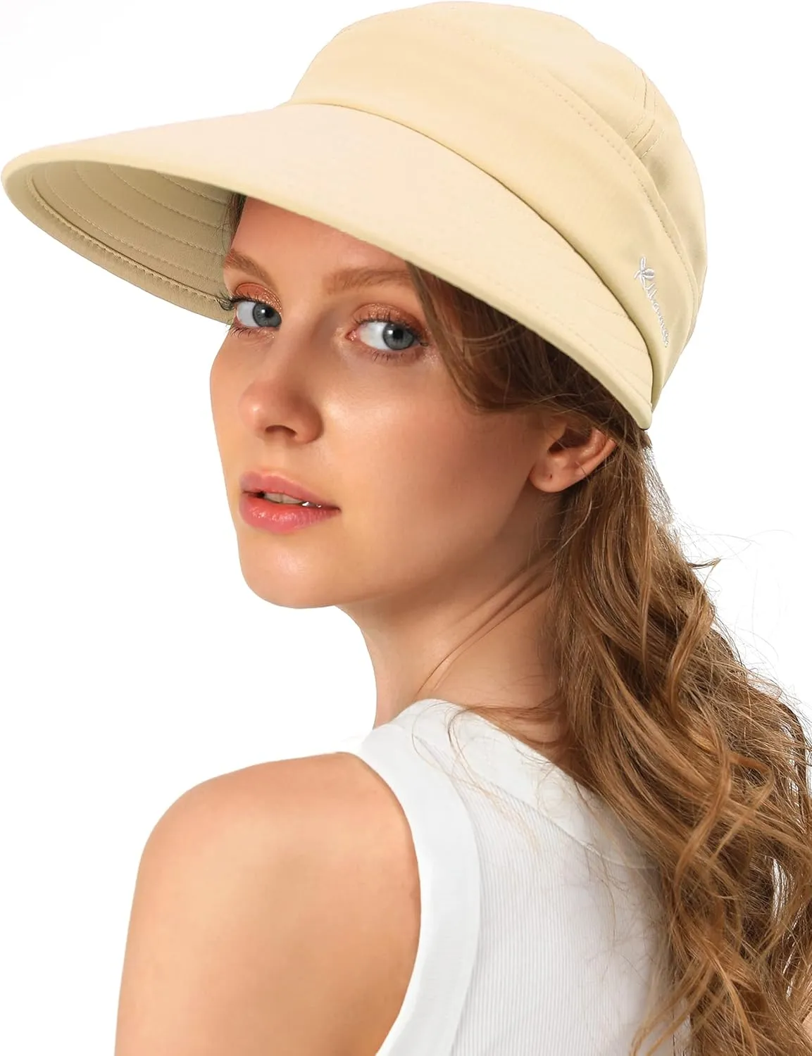 Sun Hats for Womens Wide Brim Visor UV Protection Dual Purpose Hat for Beach Summer Packable Cap