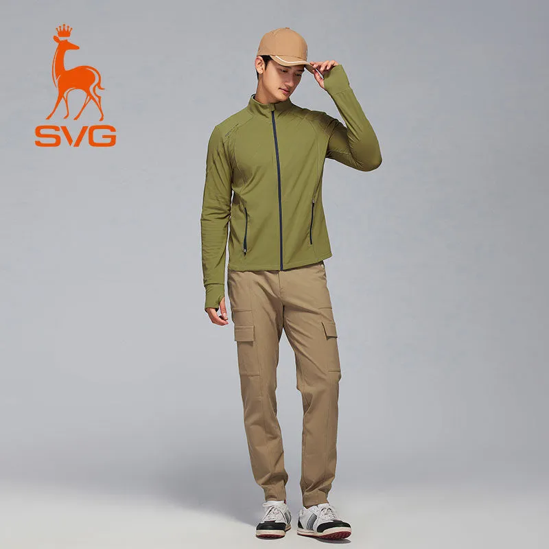 SVG Golf Men's Olive Green Full Zip Long Sleeve Jacket Slim Fit