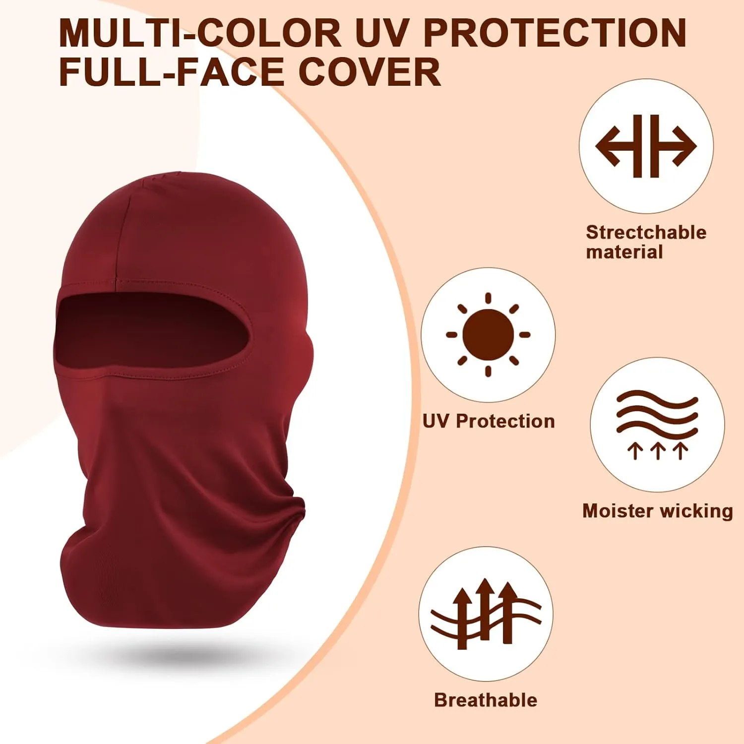 Tarpop 24 Pieces Ski Mask Balaclava Face Mask Full Face Cover for Men Skiing, UV Protection
