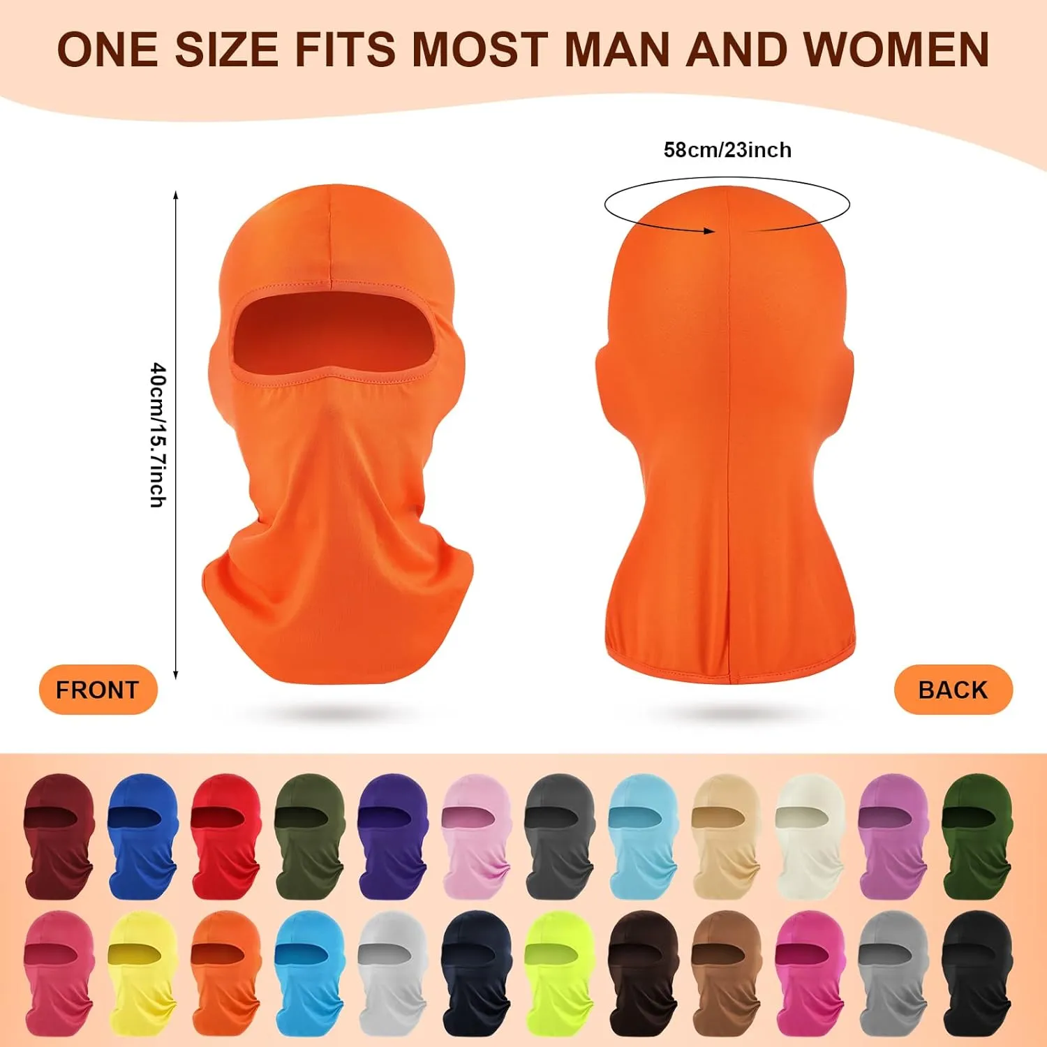 Tarpop 24 Pieces Ski Mask Balaclava Face Mask Full Face Cover for Men Skiing, UV Protection