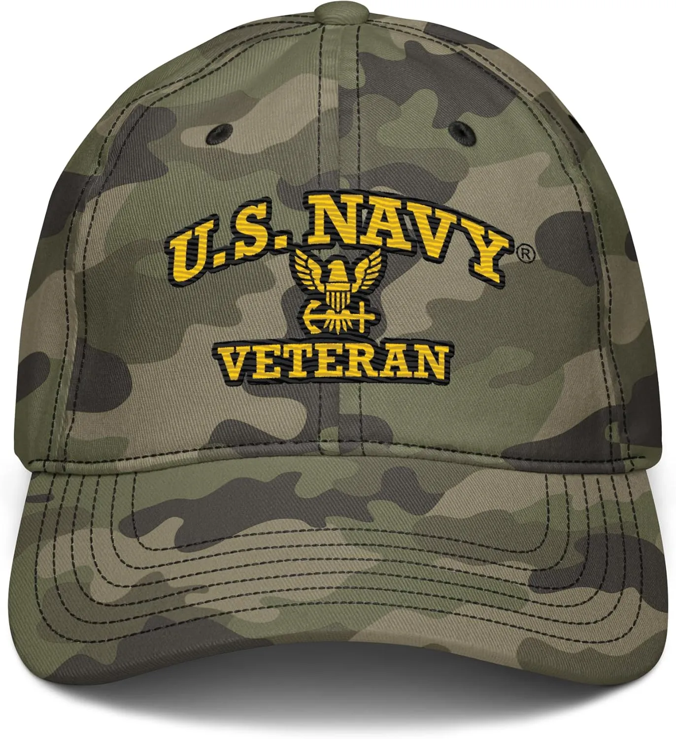 United States Navy Veteran with Eagle Emblem Adjustable Baseball Hat
