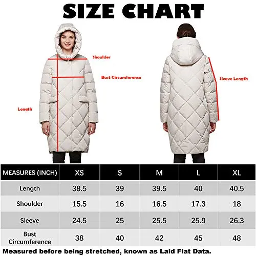 Universo Women's Heavy Duty Thickened Hooded Long Down Coat Winter High Low Hem Parka Puffer Jacket(Creamy,M)