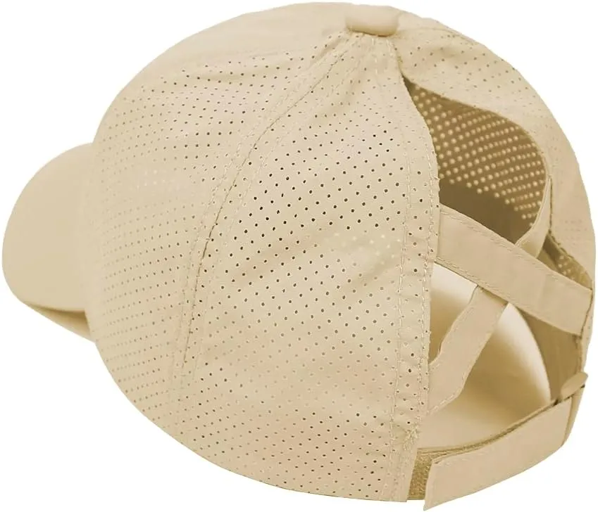 UTTPLL Womens Ponytail Baseball Cap Adjustable Ponycap Trucker Hats Summer Mesh Outdoor Sports Criss Cross Caps Dad Hat