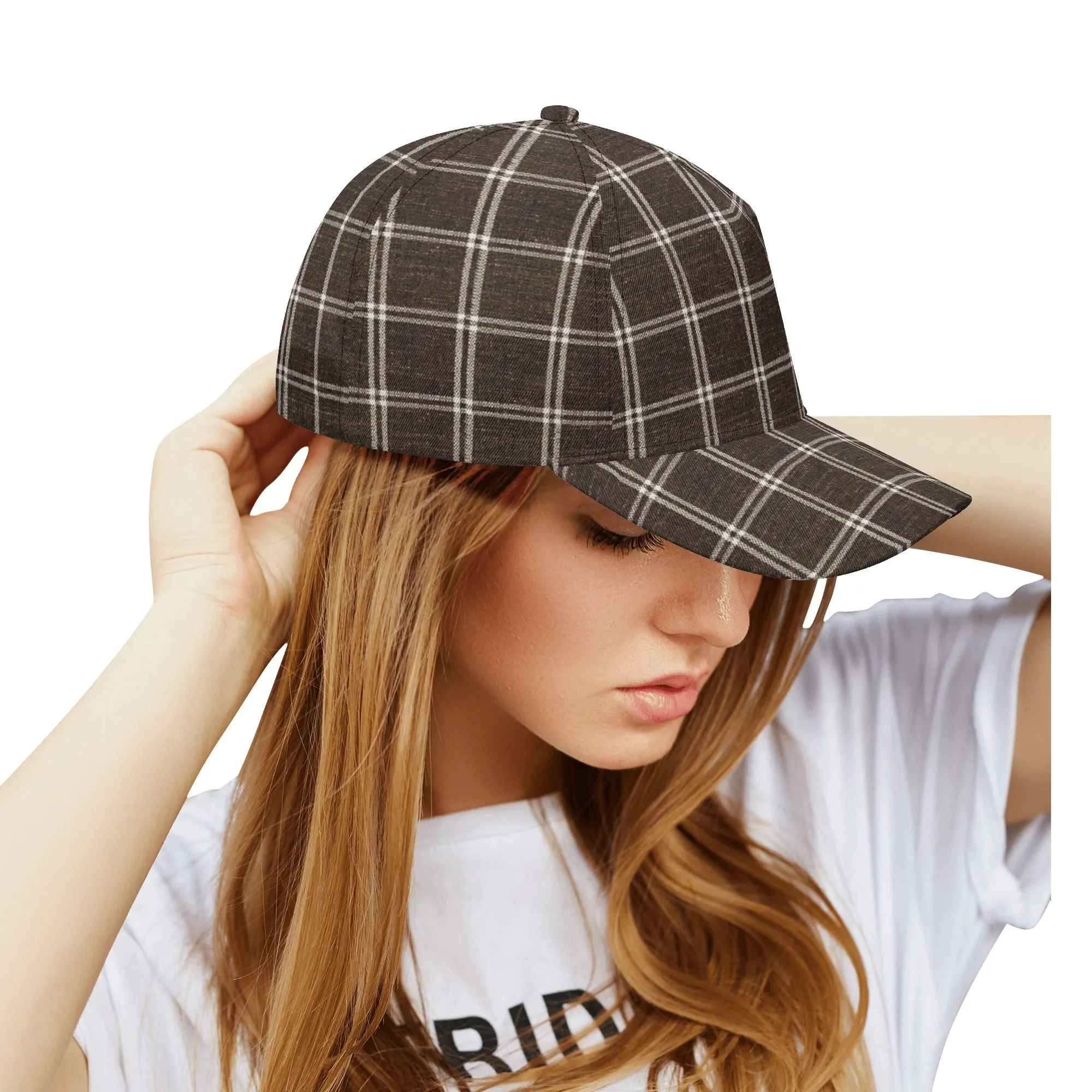 Vampire Art Dark Academia Brown Vintage Windowpane Baseball Caps