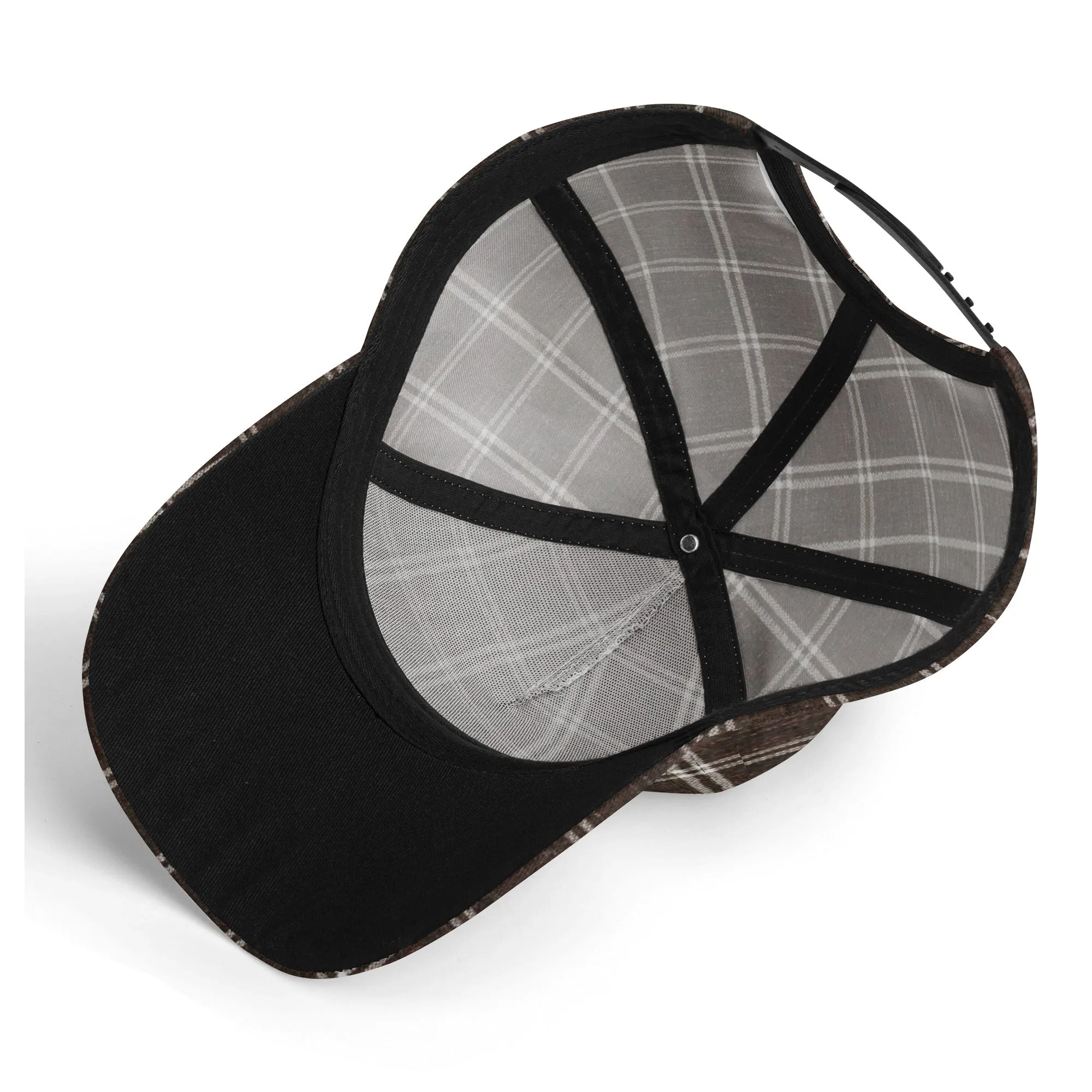 Vampire Art Dark Academia Brown Vintage Windowpane Baseball Caps
