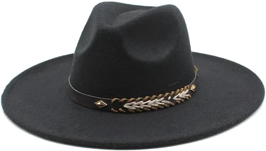 Women Men Fedora Hats Big Brim Church Wedding Decorate Jazz Hat Panama Formal Hat