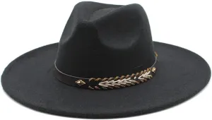 Women Men Fedora Hats Big Brim Church Wedding Decorate Jazz Hat Panama Formal Hat