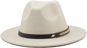 Women Men Fedora Hats Panama Hat Wide Brim Sun Protection Cap Classic Top Hat for Party Wedding