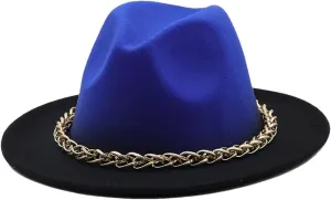 Women Men Winter Autumn Chain Woolen Fedoras Top Hat Jazz Caps Bowler Hats