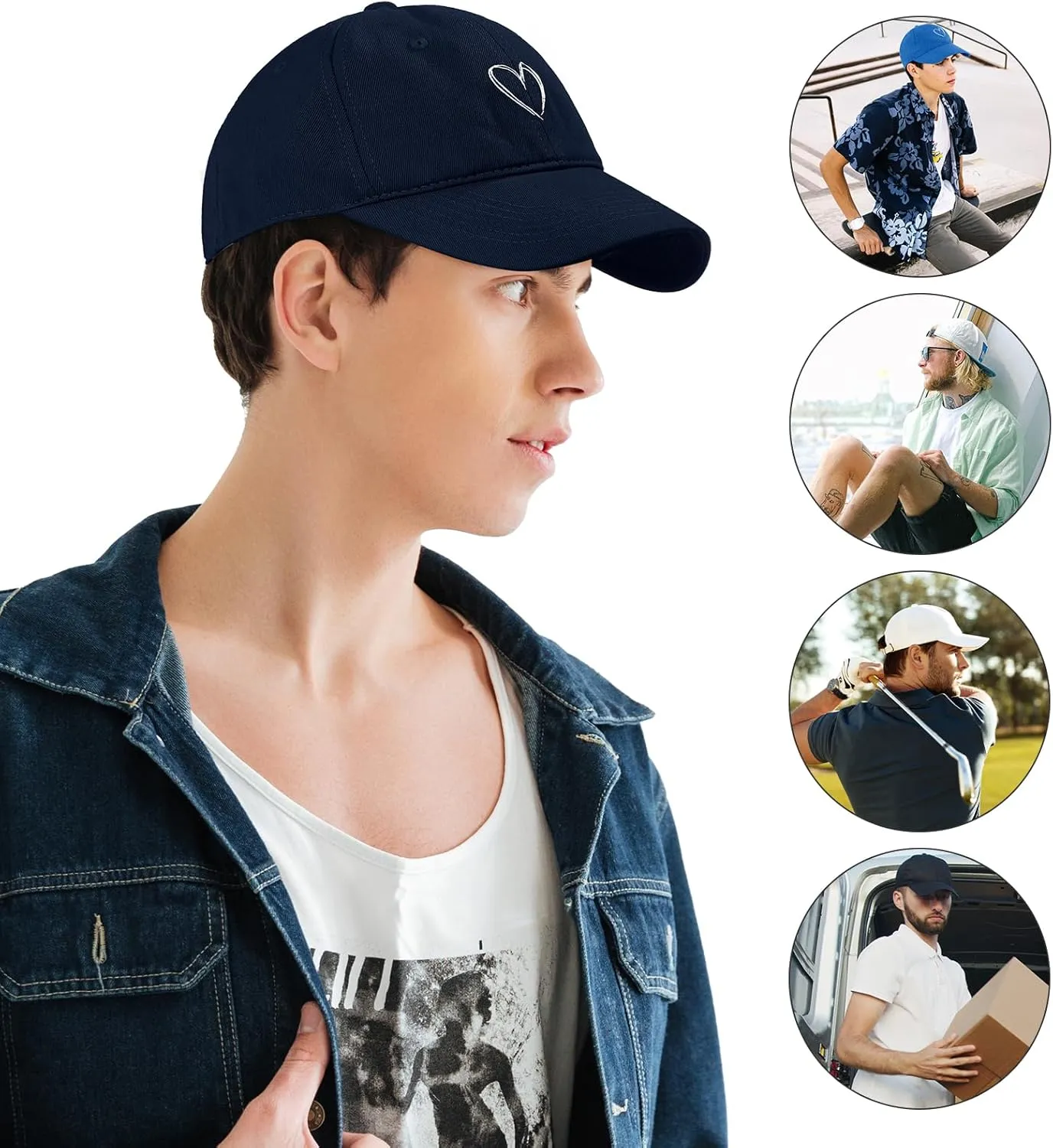 Womens Baseball Caps Unisex Cute Baseball Hats Trendy Adjustable Ball Hats for Workout Golf Running