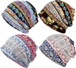 XURIGOX Cotton Slouchy Beanie Hats Women Chemo Sleeping Headwear Workout Cap