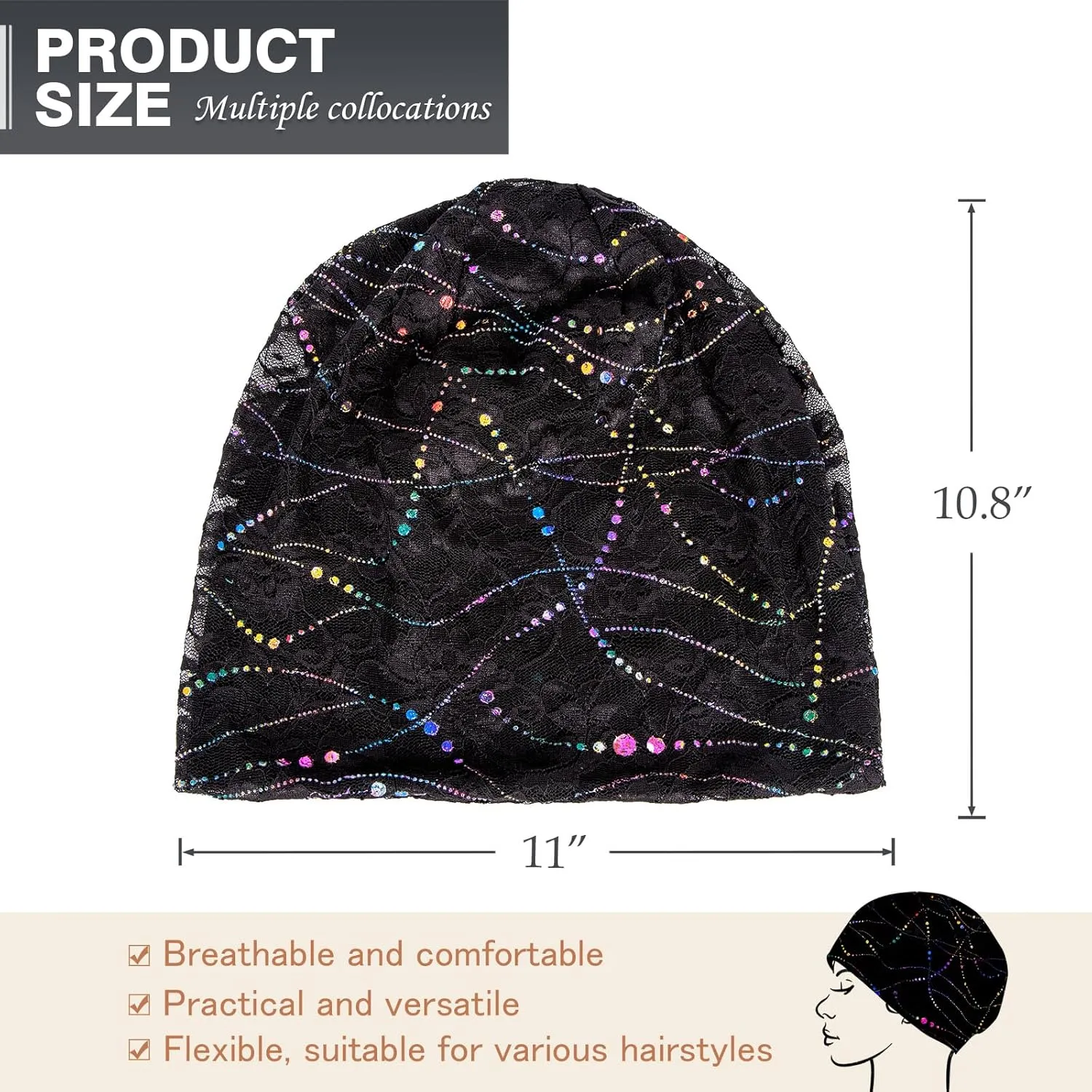 XURIGOX Cotton Slouchy Beanie Hats Women Chemo Sleeping Headwear Workout Cap