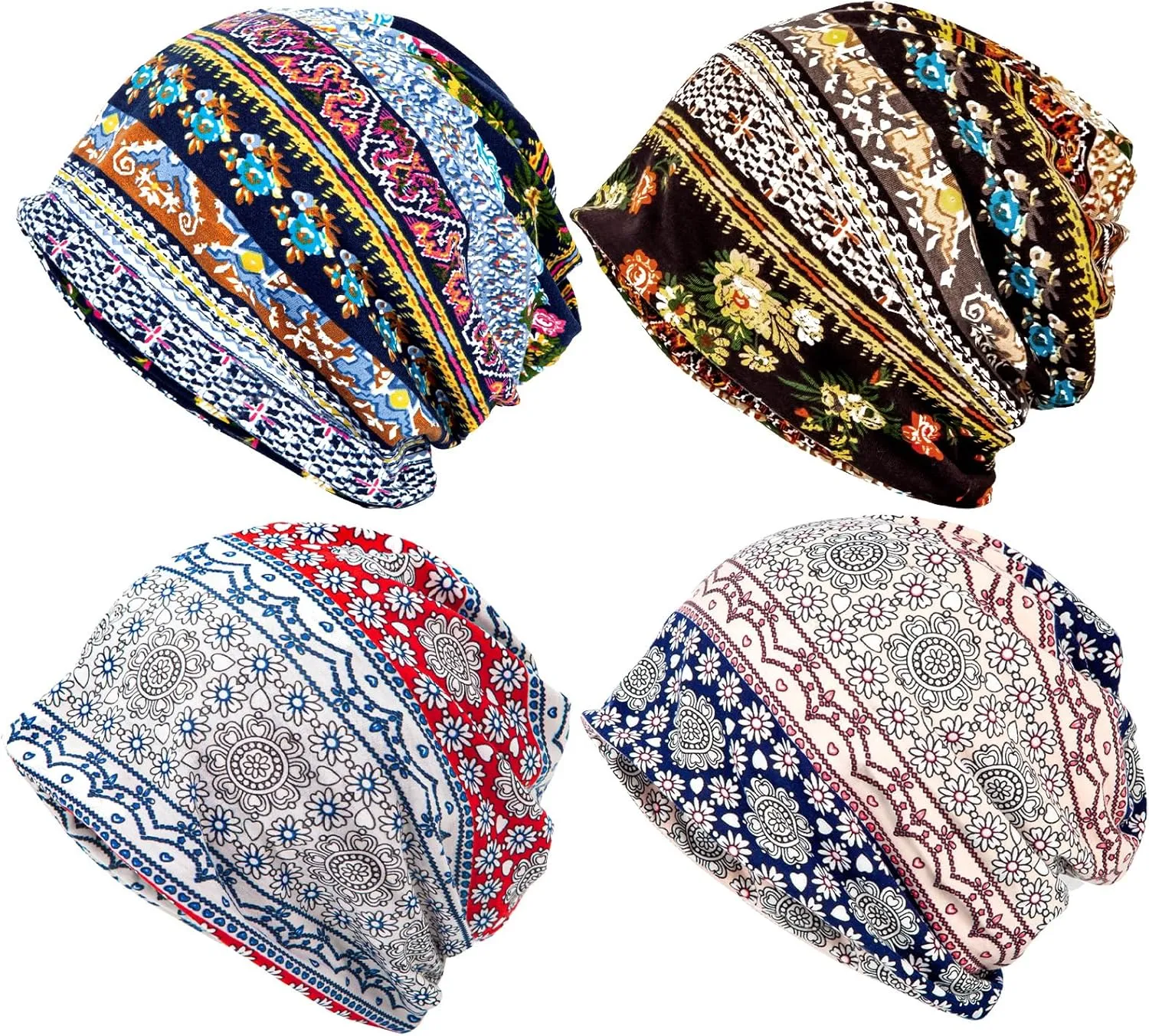 XURIGOX Cotton Slouchy Beanie Hats Women Chemo Sleeping Headwear Workout Cap
