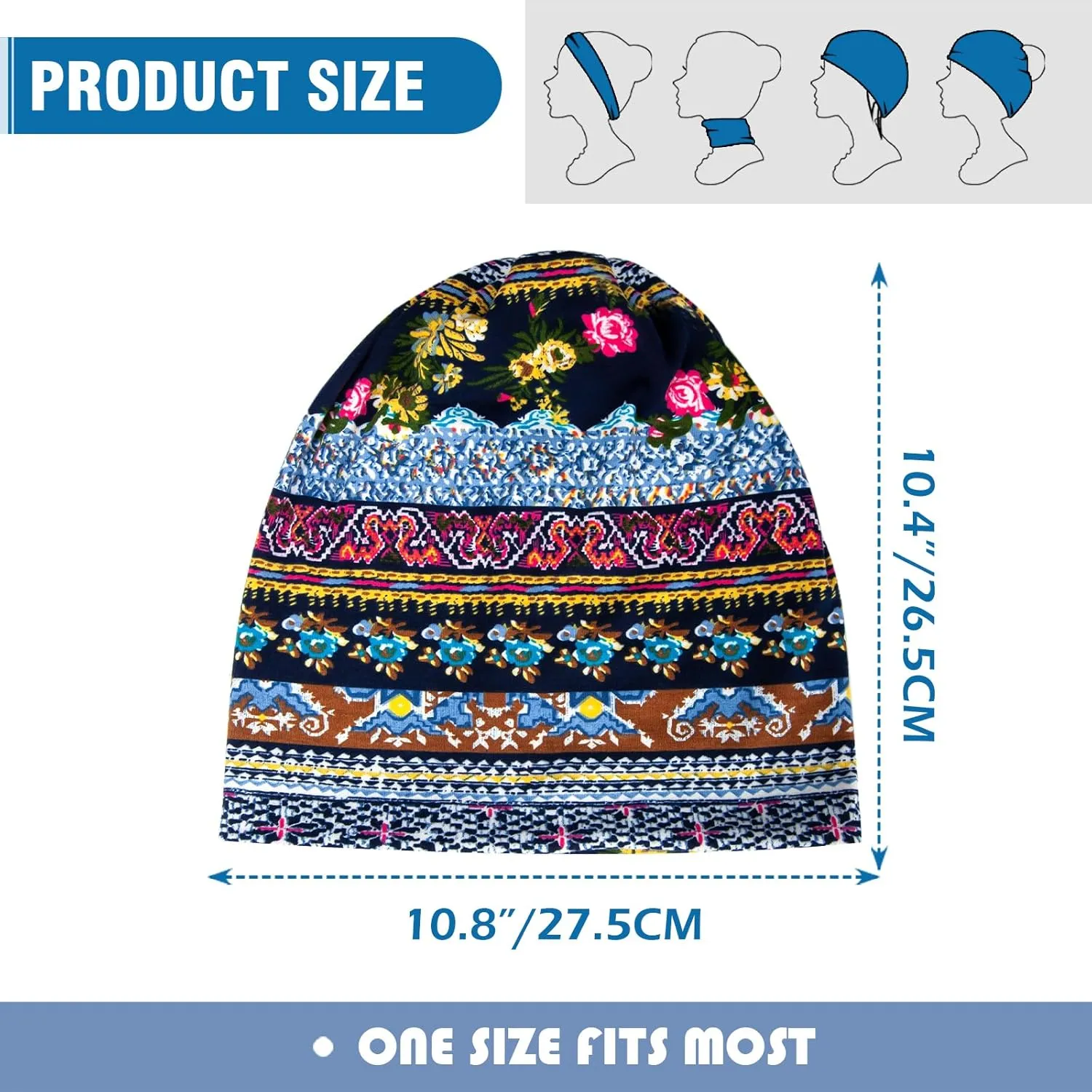 XURIGOX Cotton Slouchy Beanie Hats Women Chemo Sleeping Headwear Workout Cap